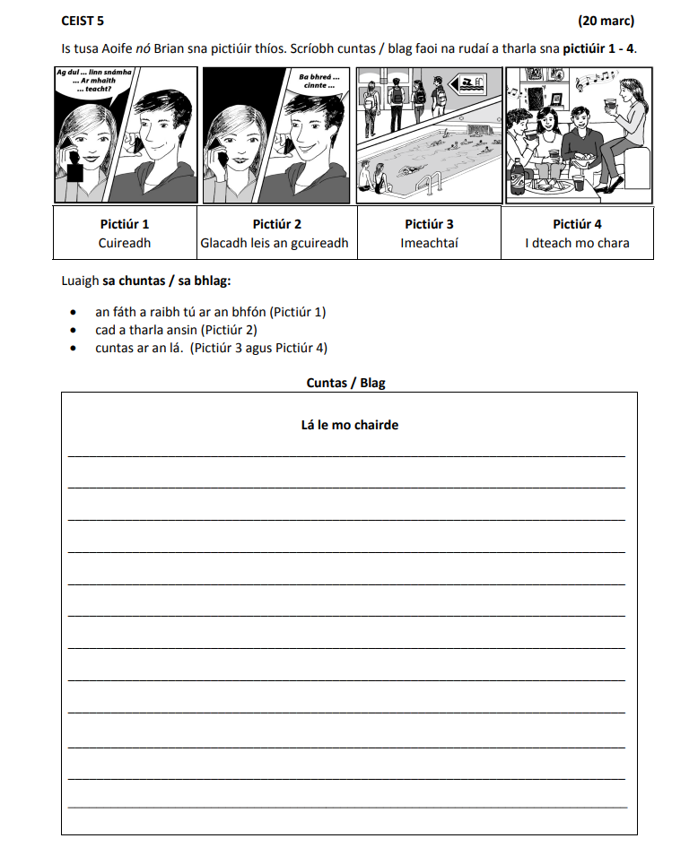 Is-tusa-Aoife-nó-Brian-sna-pictiúir-thíos-Junior Cycle Irish-Question 5-2016.png