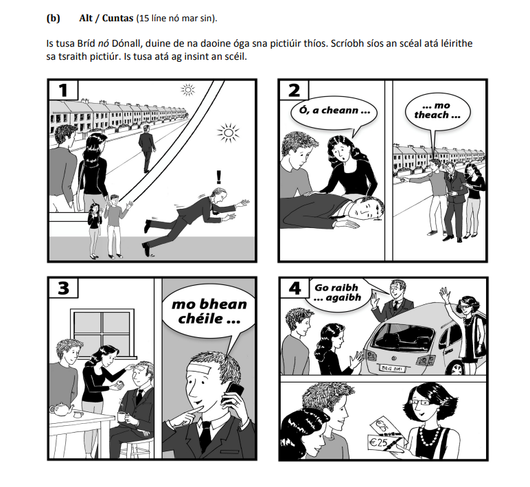Is-tusa-Bríd-nó-Dónal,-duine-de-na-daoine-óga-sna-pictiúir-thíos-Junior Cycle Irish-Question b-2023.png