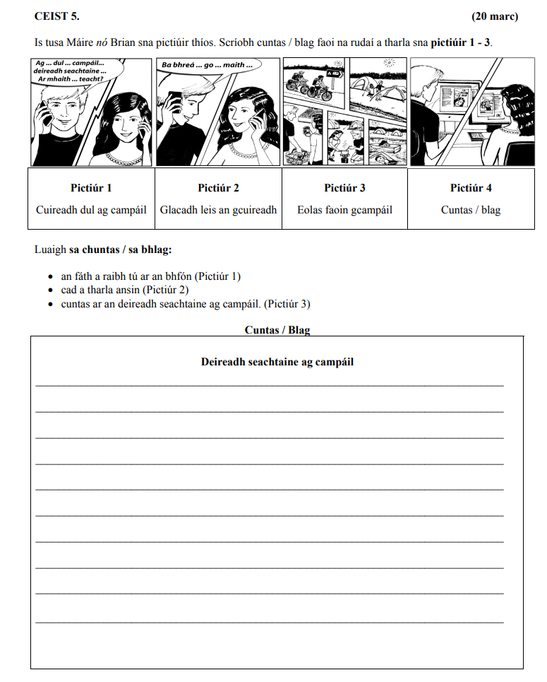Is-tusa-Máire-nó-Brian-sna-pictiúir-thíos-Junior Cycle Irish-Question 5-2011.png