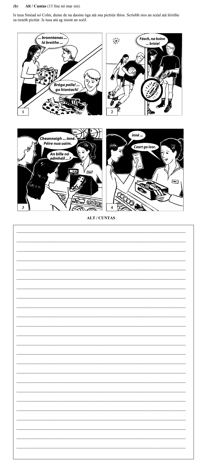 Is-tusa-Sínéad-nó-Colm,-dúine-de-na-daoine-atá-sna-pictiúir-thíos-Junior Cycle Irish-Question b-2005.png