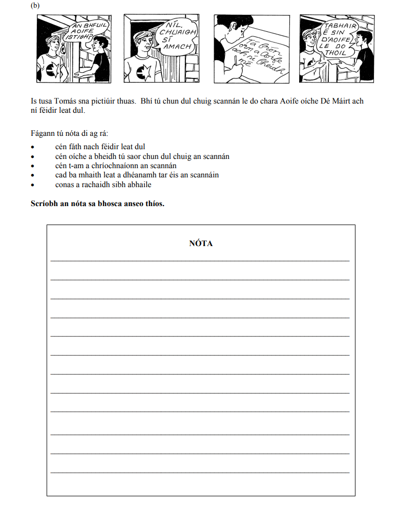 Is-tusa-Tomás-sna-pictiúir-thuas-Junior Cycle Irish-Question b-2023.png