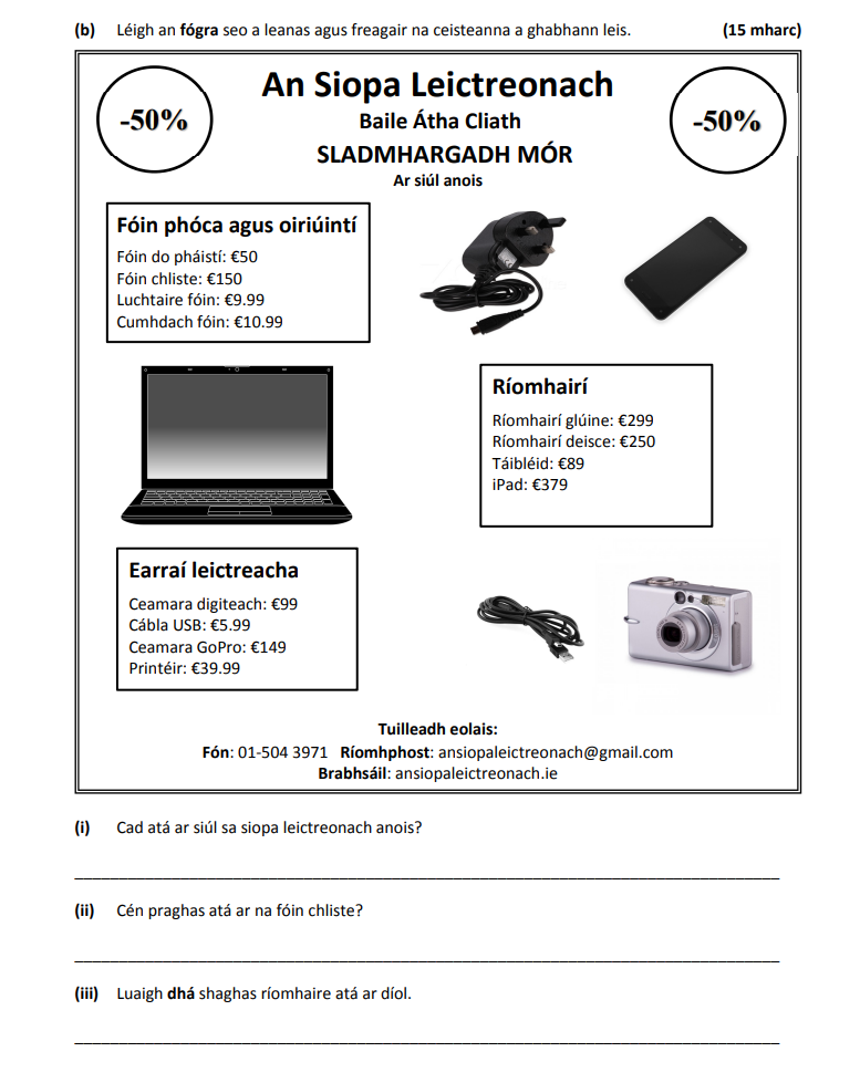 Léigh-an-fógra-seo-a-leanas-agus-freagair-na-ceisteanna-a-ghabhann-leis-Junior Cycle Irish-Question b-2018.png