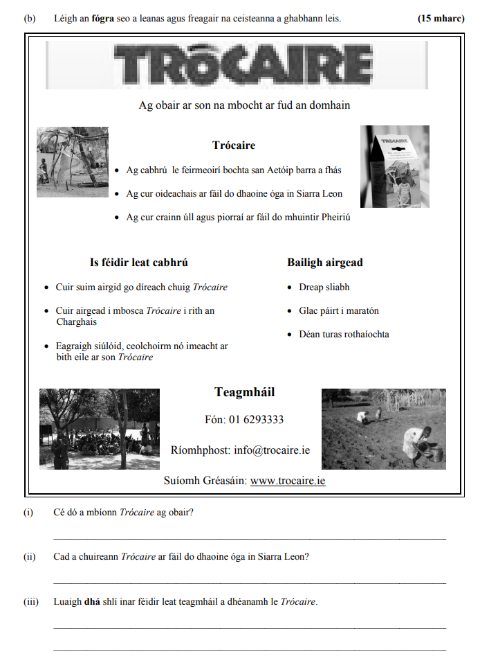 Cé-dó-a-mbíonn-Trócaire-ag-obair?-Ar-son-na-mbocht-ar-fud-an-domhain-/-Na-bocht-/-Daoine-bochta-Feirmeoirí-bocht-san-Aetóip-Muintir-Siarra-Leon-/-muintir-Pheirí-Junior Cycle Irish-Question (b)-2011.png
