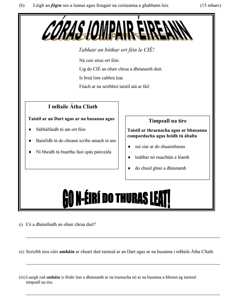 Tabhair-an-bóthar-ort-féin-le-CIE!--Ná-cuir-strus-ort-féin-Junior Cycle Irish-Question b-2008.png