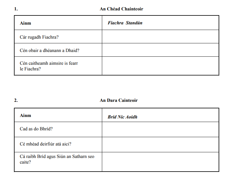 An-Chéad-Chaointeoir-Junior Cycle Irish-Question 1-2013.png