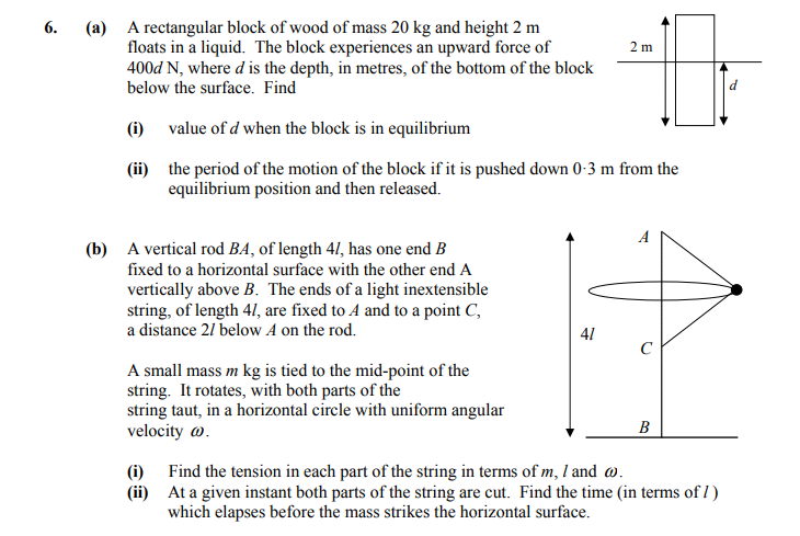 A-rectangular-block-of-wood-of-mass-20-kg-and-height-2-m-floats-in-a-liquid-Leaving Cert Applied Maths-Question 6-2013.png
