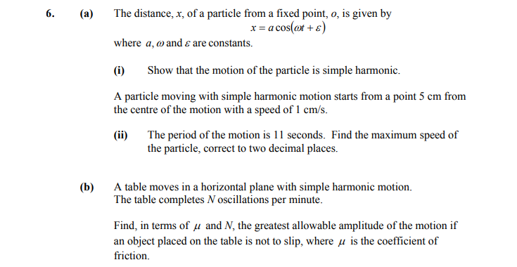 (a)-The-distance,-$x$,-of-a-particle-from-a-fixed-point,-$o$,-is-given-by--$$x-=-a-\,-\cos(\omega-t-+-\epsilon)$$--where-$a$,-$\omega$-and-$\epsilon$-are-constants-Leaving Cert Applied Maths-Question 6-2009.png