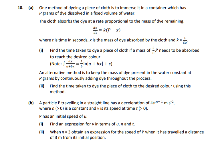 One-method-of-dyeing-a-piece-of-cloth-is-to-immerse-it-in-a-container-which-has-P-grams-of-dye-dissolved-in-a-fixed-volume-of-water-Leaving Cert Applied Maths-Question 10-2020.png