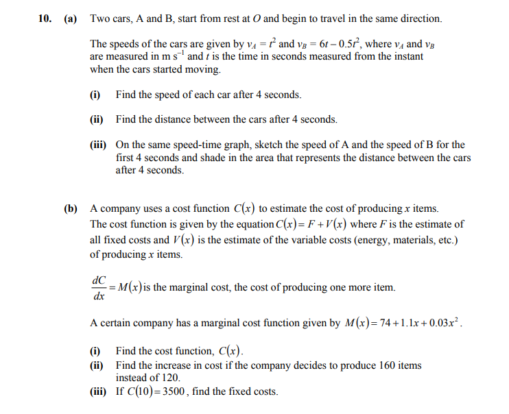 Two-cars,-A-and-B,-start-from-rest-at-O-and-begin-to-travel-in-the-same-direction-Leaving Cert Applied Maths-Question 10-2015.png