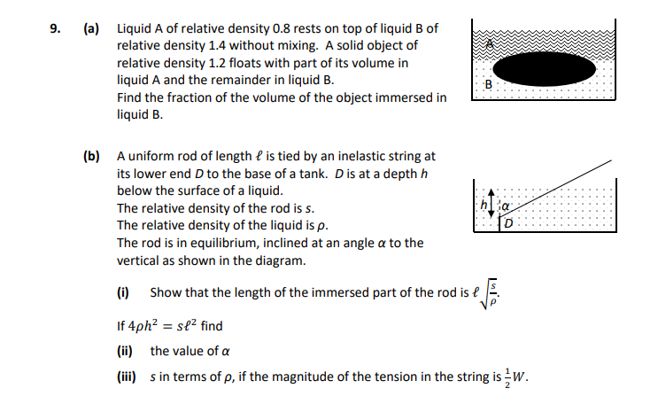 Liquid-A-of-relative-density-0.8-rests-on-top-of-liquid-B-of-relative-density-1.4-without-mixing-Leaving Cert Applied Maths-Question 9-2021.png