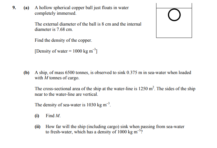 A-hollow-spherical-copper-ball-just-floats-in-water-completely-immersed-Leaving Cert Applied Maths-Question 9-2015.png