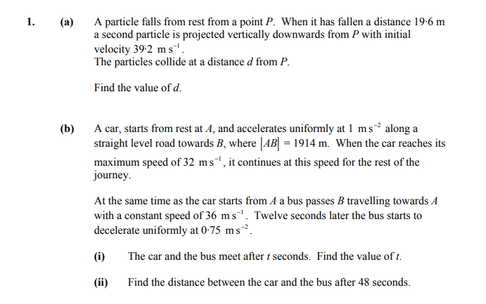 1.-(a)-A-particle-falls-from-rest-from-a-point-P-Leaving Cert Applied Maths-Question 1-2012.png