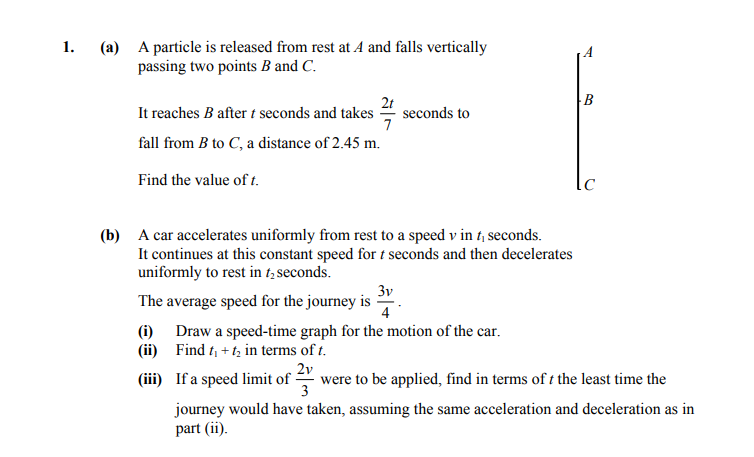 1.-(a)-A-particle-is-released-from-rest-at-A-and-falls-vertically-passing-two-points-B-and-C-Leaving Cert Applied Maths-Question 1-2011.png