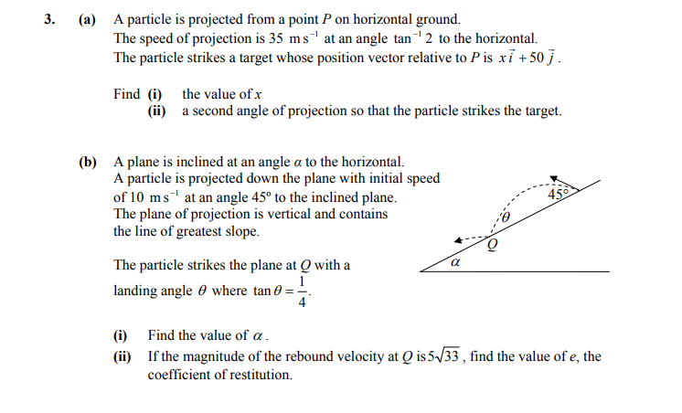 3.-(a)-A-particle-is-projected-from-a-point-P-on-horizontal-ground-Leaving Cert Applied Maths-Question 3-2011.png