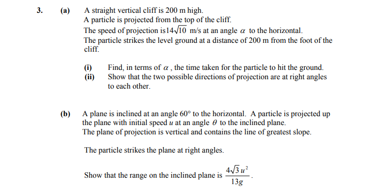 a)-A-straight-vertical-cliff-is-200-m-high-Leaving Cert Applied Maths-Question 3-2009.png