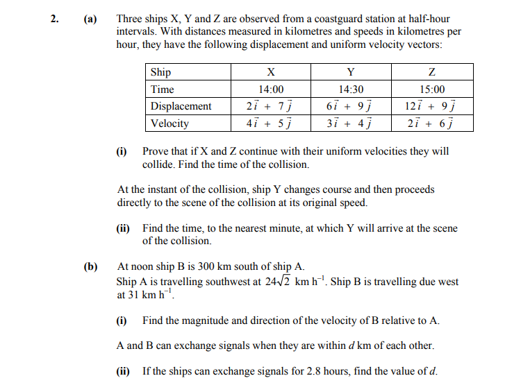 Three-ships-X,-Y-and-Z-are-observed-from-a-coastguard-station-at-half-hour-intervals-Leaving Cert Applied Maths-Question 2-2014.png