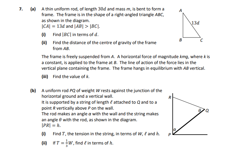 A-thin-uniform-rod,-of-length-30d-and-mass-m,-is-bent-to-form-a-frame-Leaving Cert Applied Maths-Question 7-2021.png