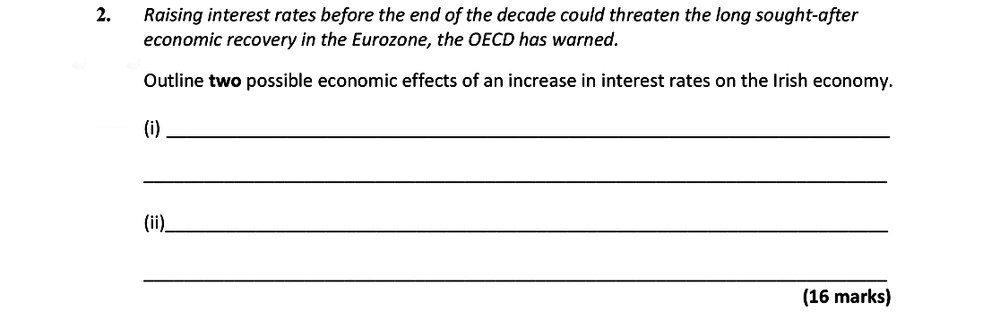 Raising-interest-rates-before-the-end-of-the-decade-could-threaten-the-long-sought-after-economic-recovery-in-the-Eurozone,-the-OECD-has-warned-Leaving Cert Economics-Question 2-2018.png