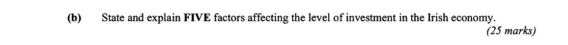 State-and-explain-FIVE-factors-affecting-the-level-of-investment-in-the-Irish-economy.---Leaving Cert Economics-Question b-2006.png