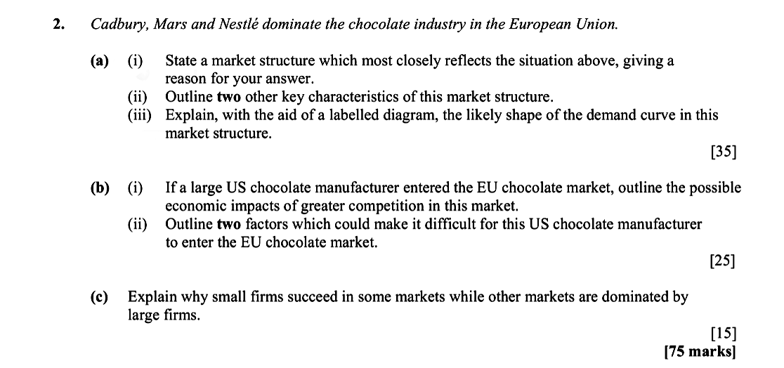 Cadbury,-Mars-and-Nestlé-dominate-the-chocolate-industry-in-the-European-Union-Leaving Cert Economics-Question 2-2016.png