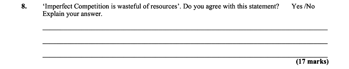 'Imperfect-Competition-is-wasteful-of-resources'-Leaving Cert Economics-Question 8-2012.png
