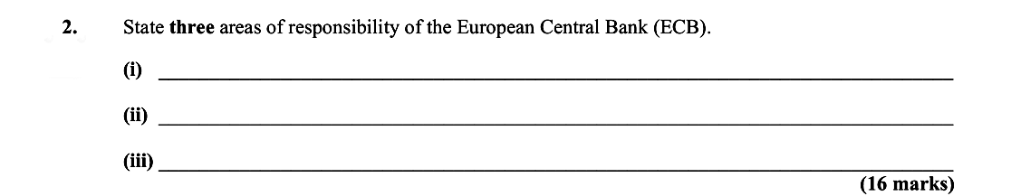 State-three-areas-of-responsibility-of-the-European-Central-Bank-(ECB)-Leaving Cert Economics-Question 2-2012.png