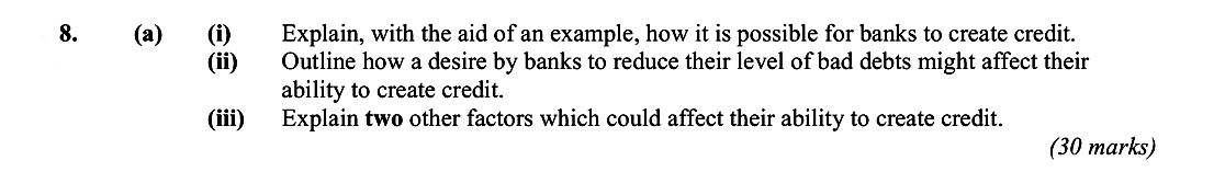 Explain,-with-the-aid-of-an-example,-how-it-is-possible-for-banks-to-create-credit-Leaving Cert Economics-Question 8(a)-2008.png