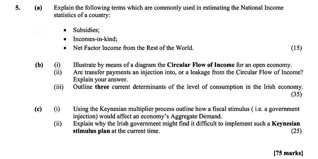 Explain-the-following-terms-which-are-commonly-used-in-estimating-the-National-Income-statistics-of-a-country:----Subsidies;---Incomes-in-kind;---Net-Factor-Income-from-the-Rest-of-the-World-Leaving Cert Economics-Question 5-2013.png