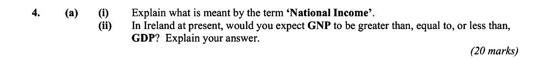 4.-(a)-(i)-Explain-what-is-meant-by-the-term-‘National-Income’-Leaving Cert Economics-Question 4-2006.png