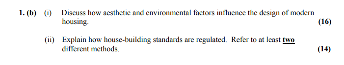 Discuss-how-aesthetic-and-environmental-factors-influence-the-design-of-modern-housing-Leaving Cert Home Economics-Question 1 (b)-2006.png