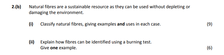 Natural-fibres-are-a-sustainable-resource-as-they-can-be-used-without-depleting-or-damaging-the-environment-Leaving Cert Home Economics-Question 2(b)-2018.png