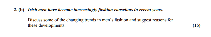 Irish-men-have-become-increasingly-fashion-conscious-in-recent-years-Leaving Cert Home Economics-Question 2 (b)-2006.png