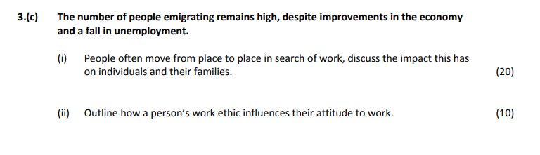 The-number-of-people-emigrating-remains-high,-despite-improvements-in-the-economy-and-a-fall-in-unemployment-Leaving Cert Home Economics-Question 3(c)-2017.png