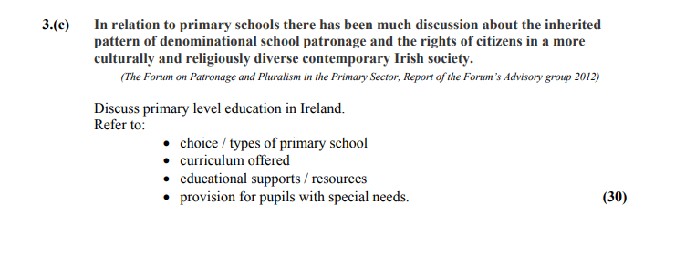 In-relation-to-primary-schools-there-has-been-much-discussion-about-the-inherited-pattern-of-denominational-school-patronage-and-the-rights-of-citizens-in-a-more-culturally-and-religiously-diverse-contemporary-Irish-society-Leaving Cert Home Economics-Question 3(c)-2013.png