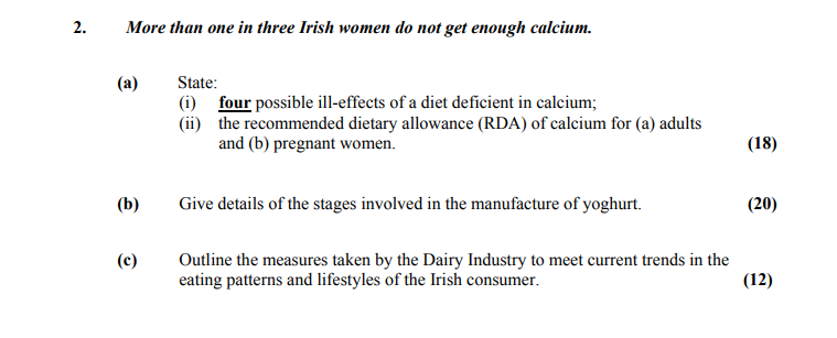 More-than-one-in-three-Irish-women-do-not-get-enough-calcium-Leaving Cert Home Economics-Question 2-2006.png