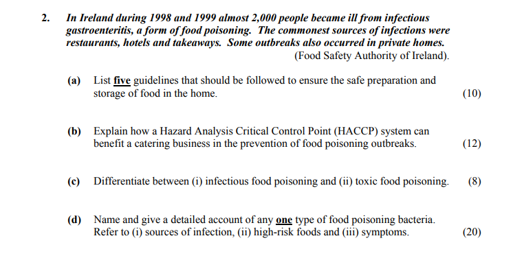 In-Ireland-during-1998-and-1999-almost-2,000-people-became-ill-from-infectious-gastroenteritis,-a-form-of-food-poisoning-Leaving Cert Home Economics-Question 2-2004.png