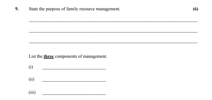 State-the-purpose-of-family-resource-management-Leaving Cert Home Economics-Question 9-2015.png