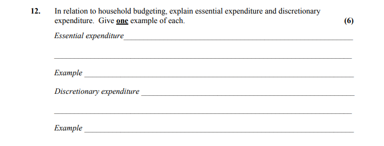 In-relation-to-household-budgeting,-explain-essential-expenditure-and-discretionary-expenditure-Leaving Cert Home Economics-Question 12-2013.png