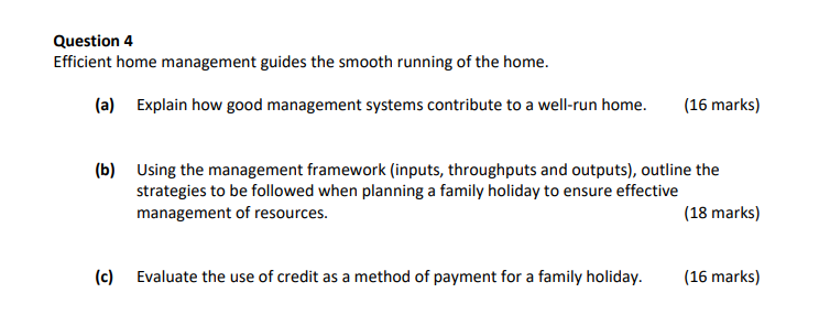 Efficient-home-management-guides-the-smooth-running-of-the-home-Leaving Cert Home Economics-Question 4-2021.png