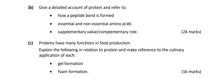 Give-a-detailed-account-of-protein-and-refer-to:--•-how-a-peptide-bond-is-formed--•-essential-and-non-essential-amino-acids--•-supplementary-value/complementary-role-Leaving Cert Home Economics-Question b-2020.png