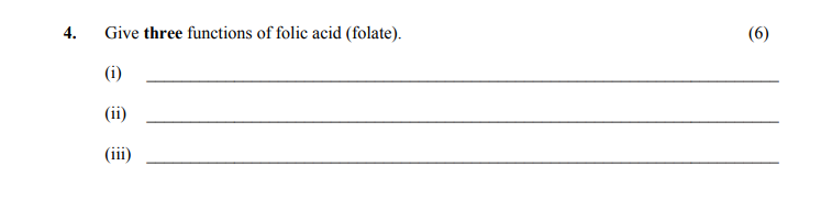 Give-three-functions-of-folic-acid-(folate)-Leaving Cert Home Economics-Question 4-2016.png