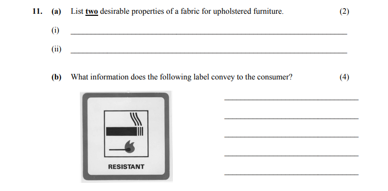 11.-(a)-List-two-desirable-properties-of-a-fabric-for-upholstered-furniture-Leaving Cert Home Economics-Question 11-2016.png