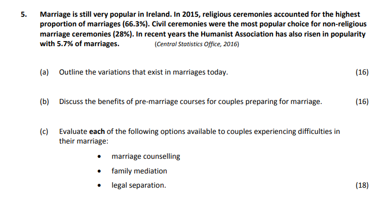 Marriage-is-still-very-popular-in-Ireland-Leaving Cert Home Economics-Question 5-2017.png