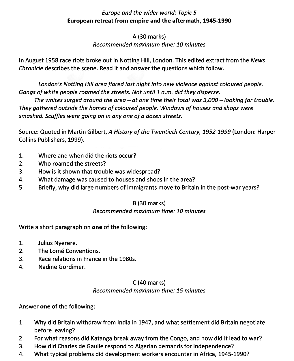 In-August-1958-race-riots-broke-out-in-Notting-Hill,-London-Leaving Cert History-Question A-2020.png