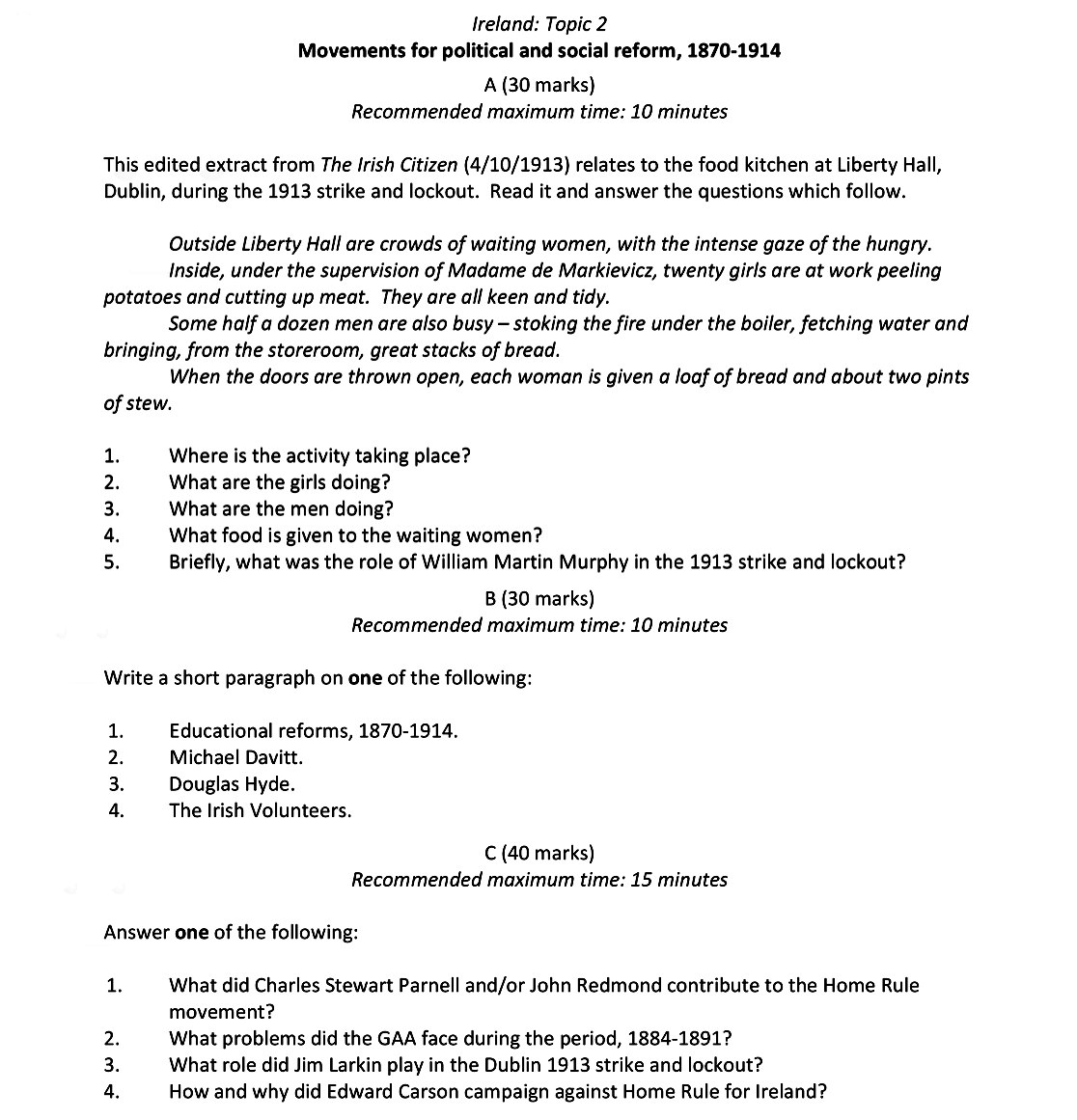 This-edited-extract-from-The-Irish-Citizen-(4/10/1913)-relates-to-the-food-kitchen-at-Liberty-Hall,-Dublin,-during-the-1913-strike-and-lockout-Leaving Cert History-Question 1-2019.png