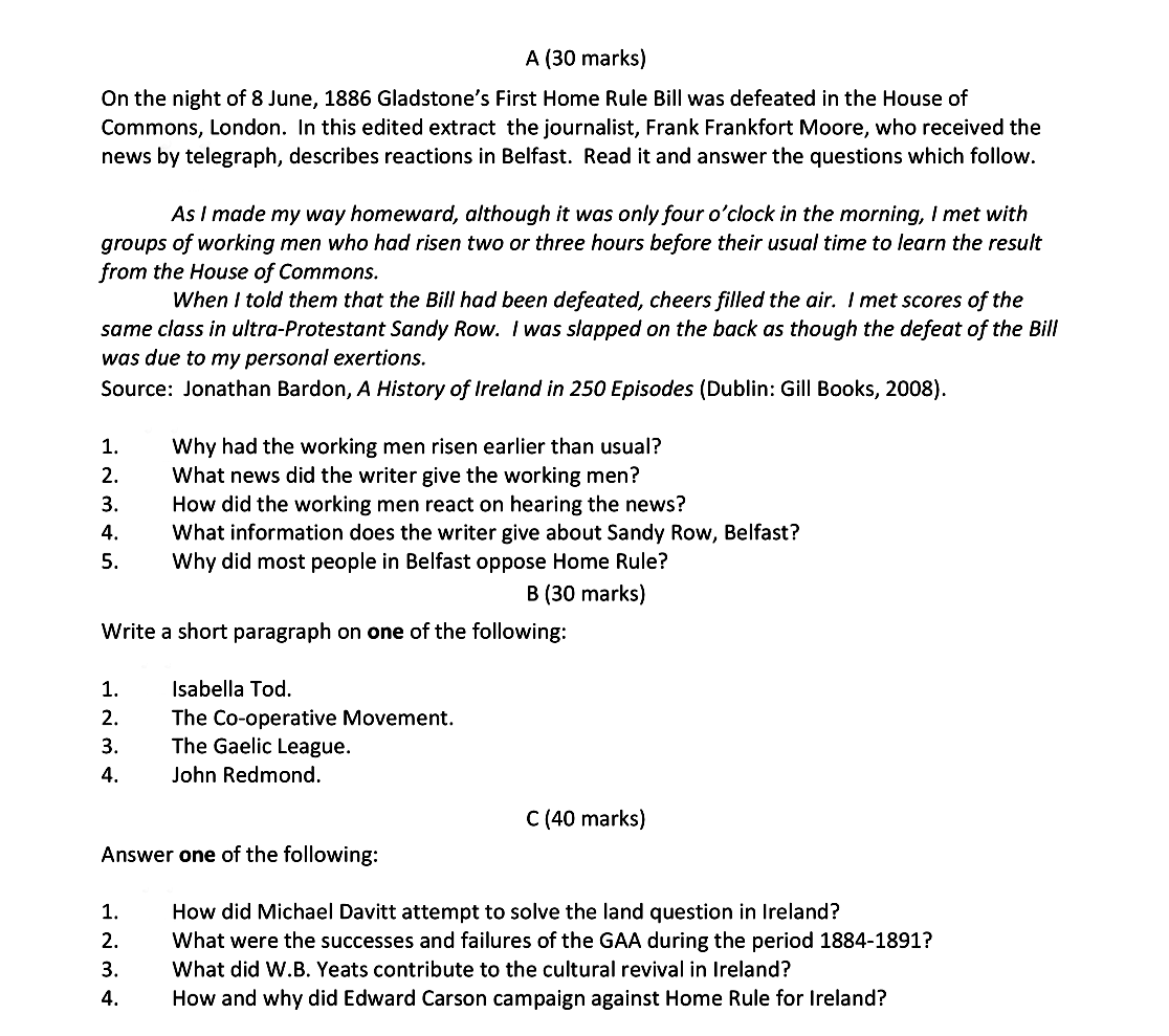 On-the-night-of-8-June,-1886-Gladstone's-First-Home-Rule-Bill-was-defeated-in-the-House-of-Commons,-London-Leaving Cert History-Question A-2017.png