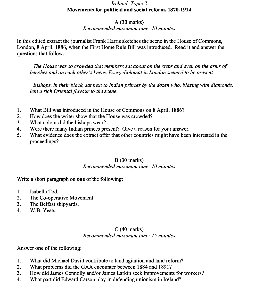 In-this-edited-extract-the-journalist-Frank-Harris-sketches-the-scene-in-the-House-of-Commons,-London,-8-April,-1886,-when-the-First-Home-Rule-Bill-was-introduced-Leaving Cert History-Question A-2012.png