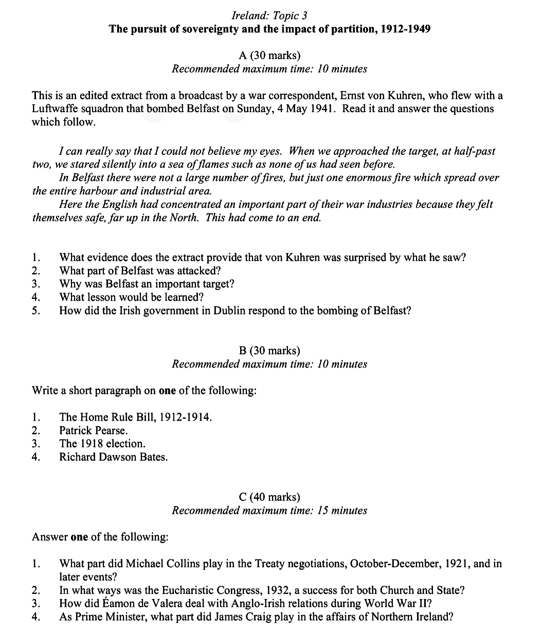 This-is-an-edited-extract-from-a-broadcast-by-a-war-correspondent,-Ernst-von-Kuhren,-who-flew-with-a-Luftwaffe-squadron-that-bombed-Belfast-on-Sunday,-4-May-1941-Leaving Cert History-Question A-2011.png