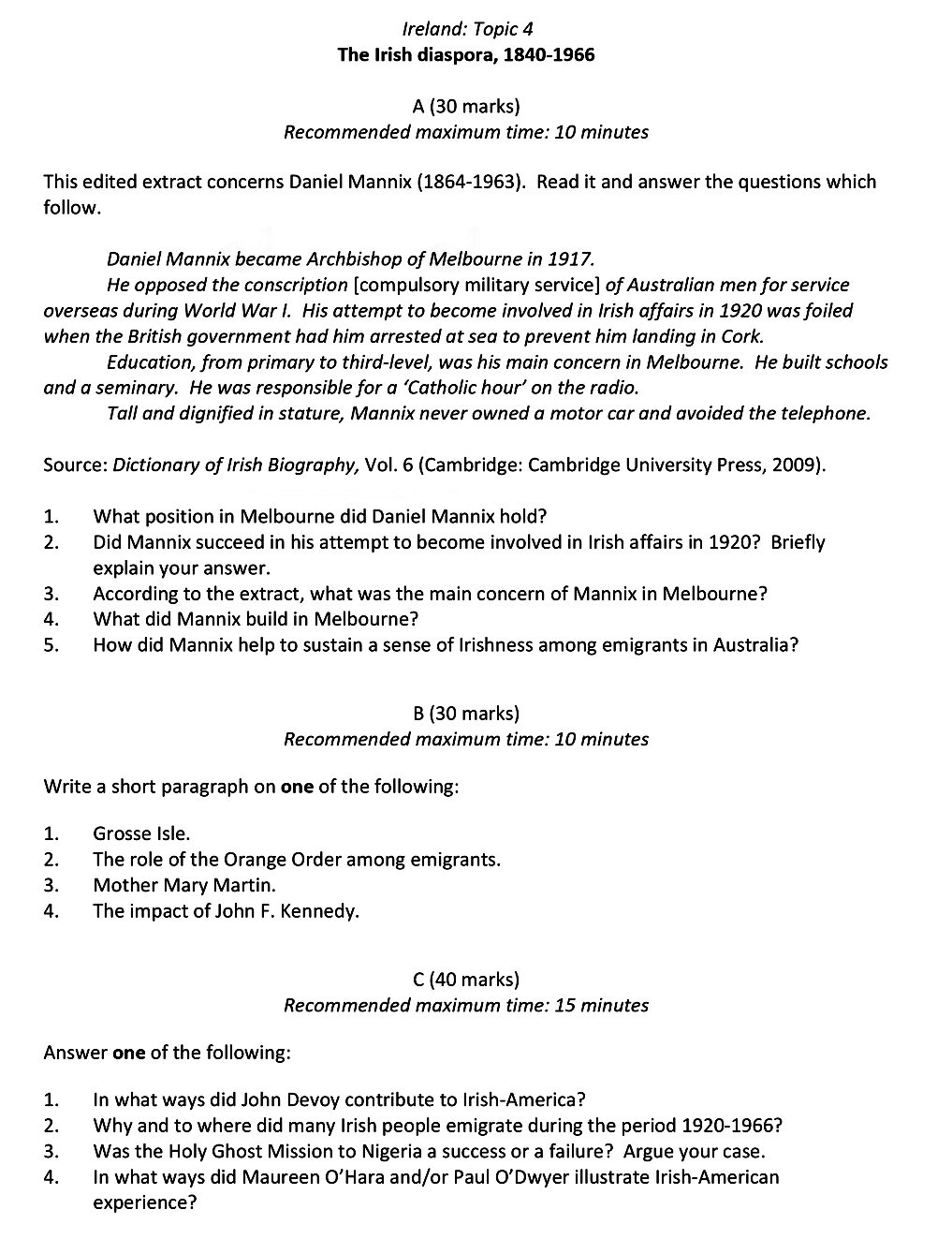 1.-What-position-in-Melbourne-did-Daniel-Mannix-hold?---2-Leaving Cert History-Question 1-2020.png