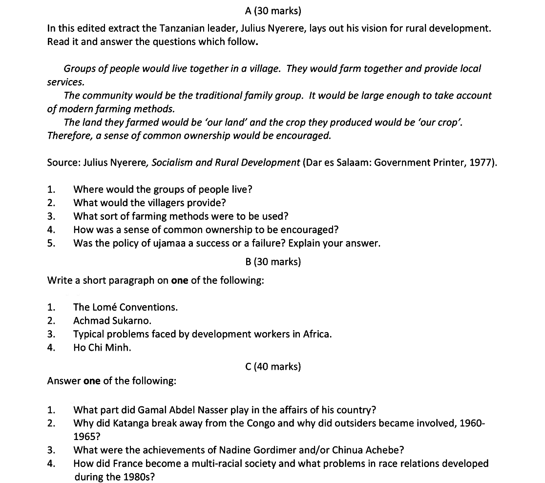 In-this-edited-extract-the-Tanzanian-leader,-Julius-Nyerere,-lays-out-his-vision-for-rural-development-Leaving Cert History-Question A-2017.png